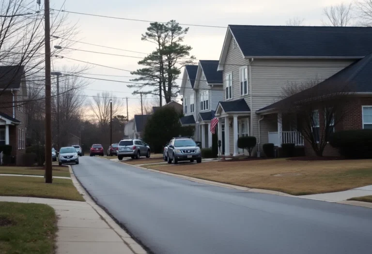 Crime scene in a Rock Hill neighborhood after a robbery attempt.