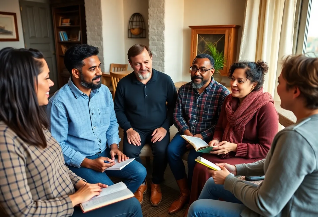 Community members participating in a biblical discussion event in Rock Hill
