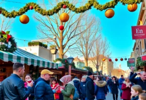 Families enjoying ChristmasVille festival in Rock Hill, SC