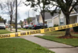 Police tape at a crime scene in Rock Hill, SC