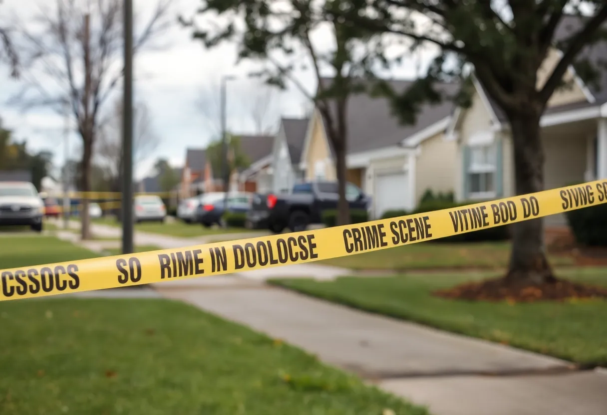 Police tape at a crime scene in Rock Hill, SC