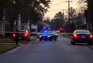 Police investigating a crime scene in Rock Hill