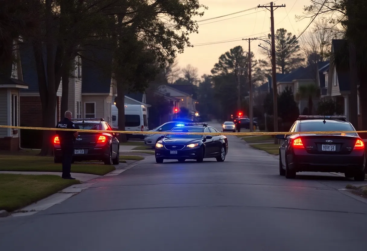 Police investigating a crime scene in Rock Hill