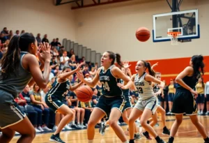 Rock Hill High School girls' basketball team competing against Greenville High School.