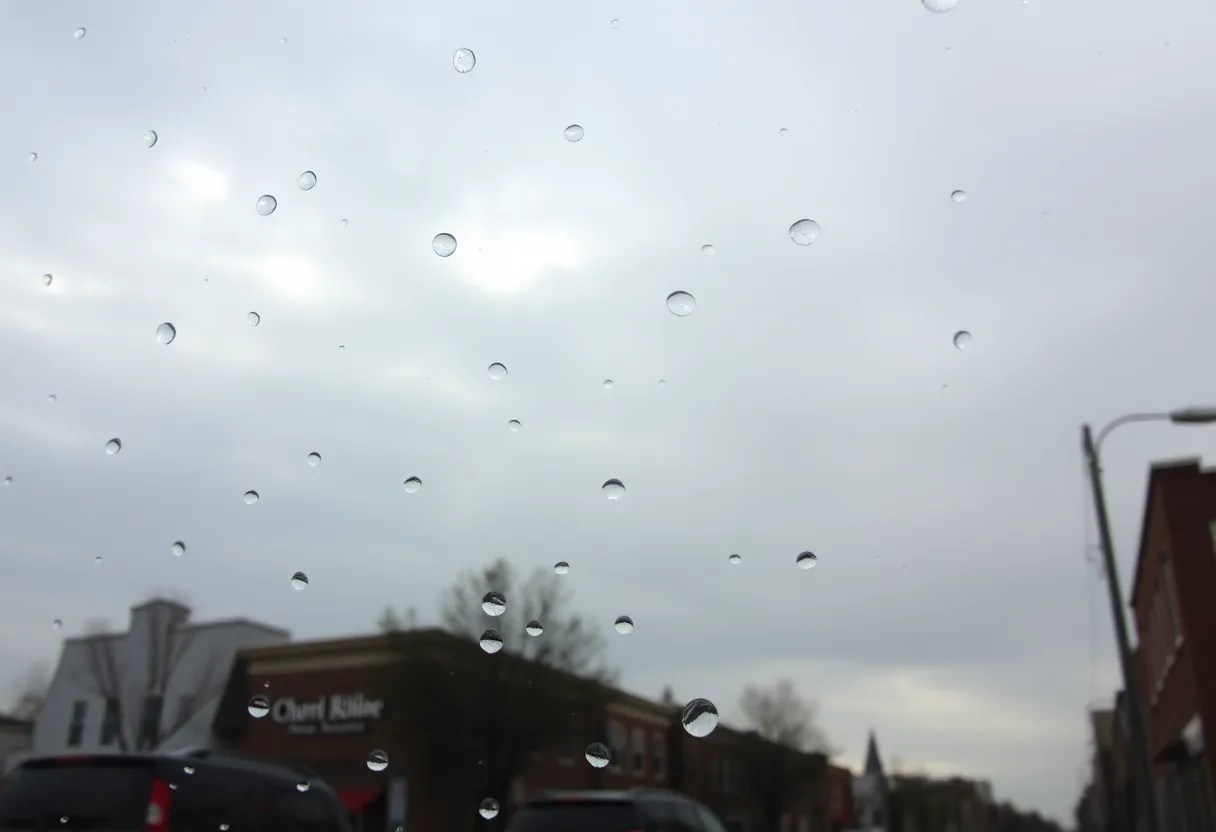 Cloudy and rainy weather in Rock Hill, SC on December 28, 2025