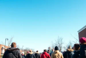 Residents enjoying a chilly but sunny day in Rock Hill, SC.