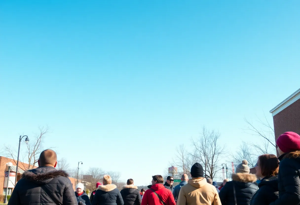 Residents enjoying a chilly but sunny day in Rock Hill, SC.
