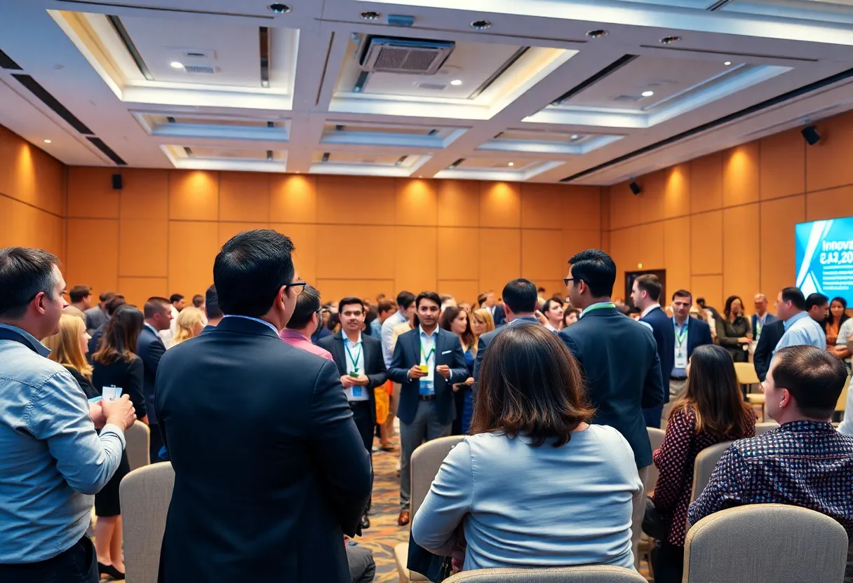 Attendees engaging at Startup20 Summit, collaborating on innovations.