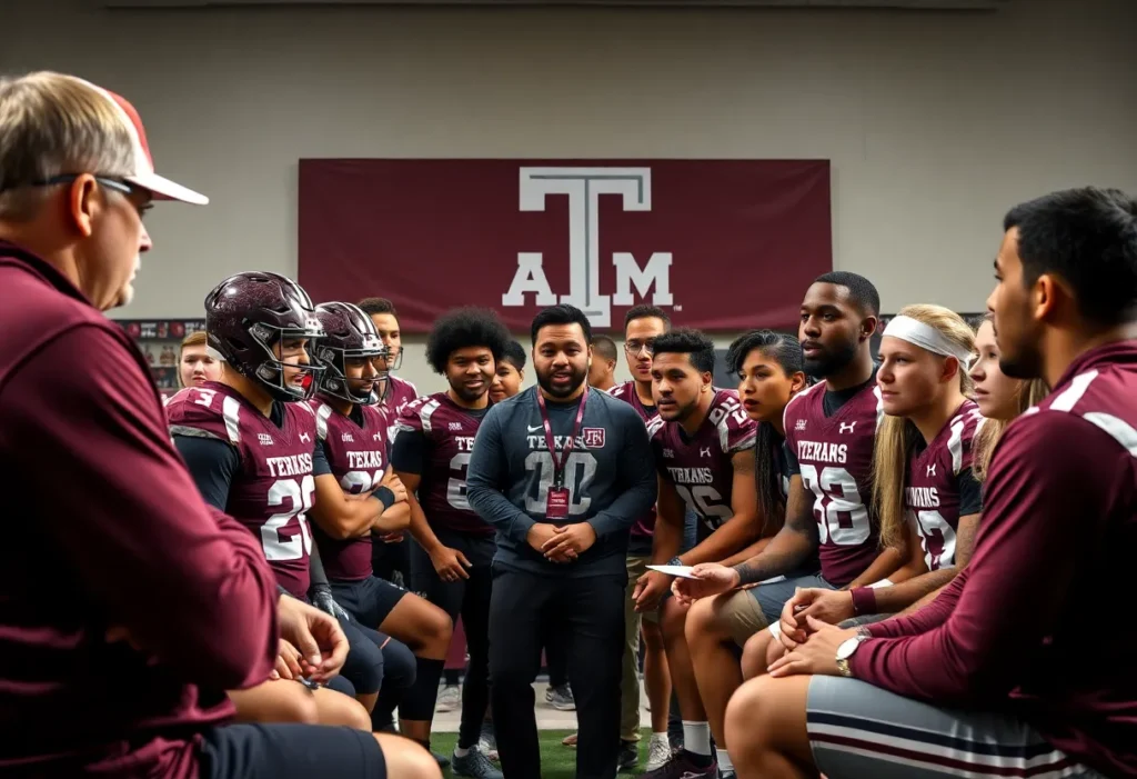 Texas A&M Football team meeting with recruits