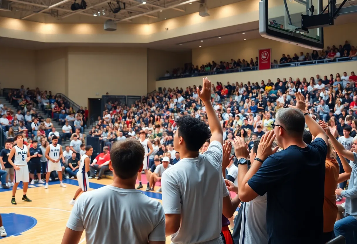 West Charlotte Lions basketball team playing a game