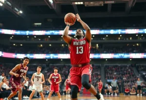 Winthrop Eagles playing against Toccoa Falls in basketball match