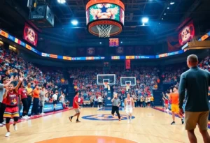 Winthrop Eagles women's basketball team playing against Gardner-Webb