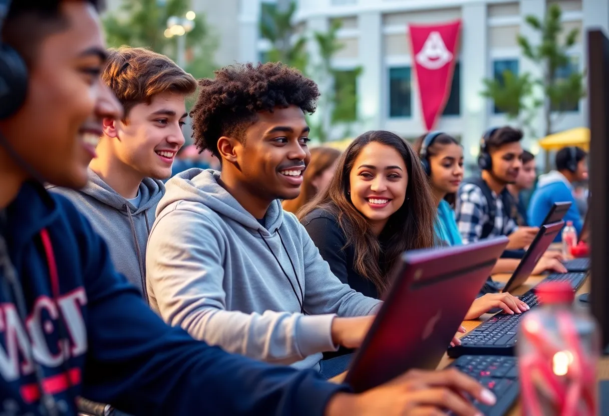 Winthrop University E-sports athletes competing in a gaming tournament