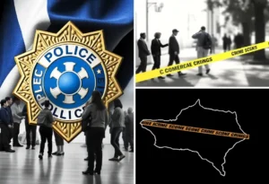 Illustration representing community assistance in crime prevention