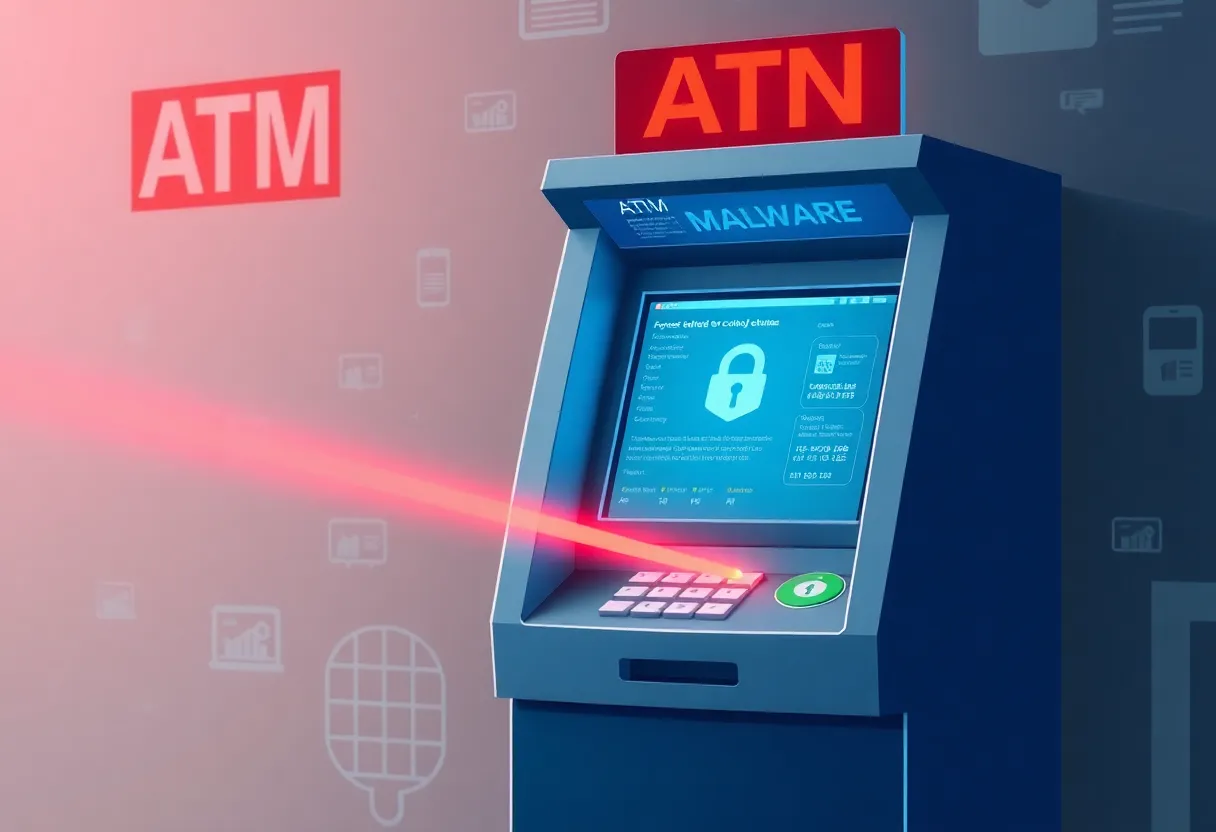Illustration of ATM jackpotting cyber crime