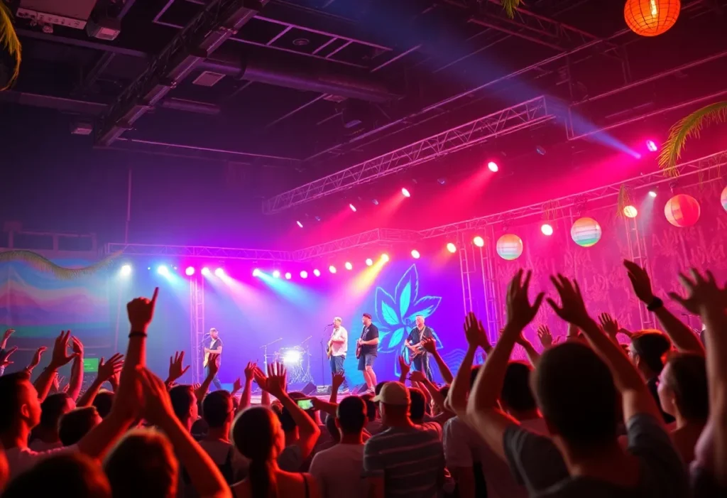 Crowd enjoying a concert by Captain Mike & The Shipwrecked tribute band