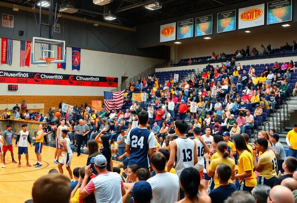 High school athletes competing in the Carolinas Classic All-Star Basketball Games