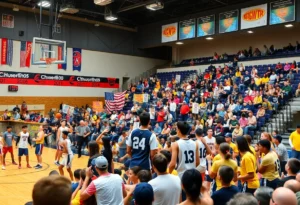 High school athletes competing in the Carolinas Classic All-Star Basketball Games