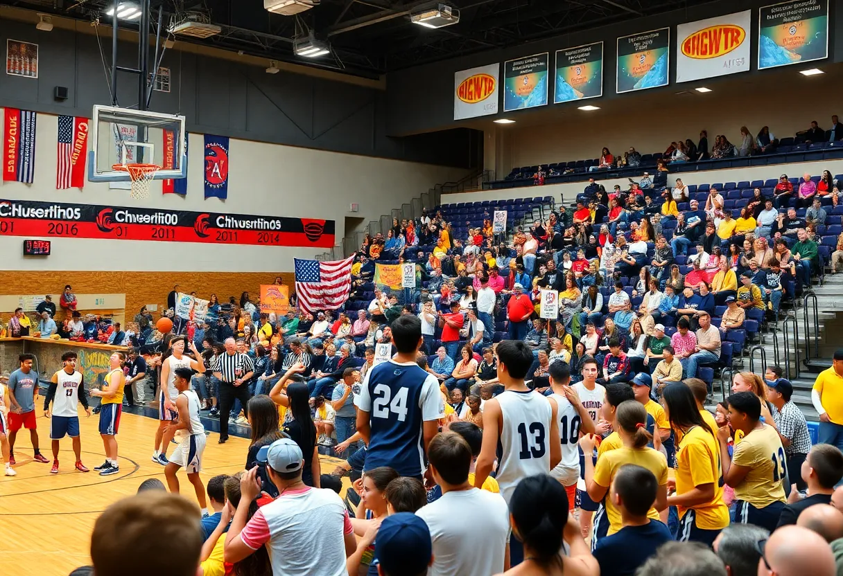 High school athletes competing in the Carolinas Classic All-Star Basketball Games