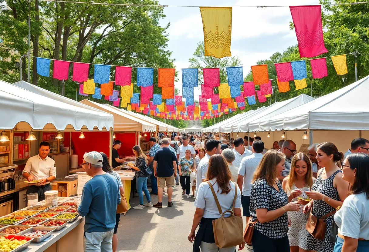 Festival attendees enjoying food and wine at Charleston Wine + Food festival.