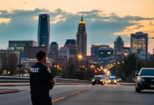 Charlotte cityscape depicting safety and community efforts against crime