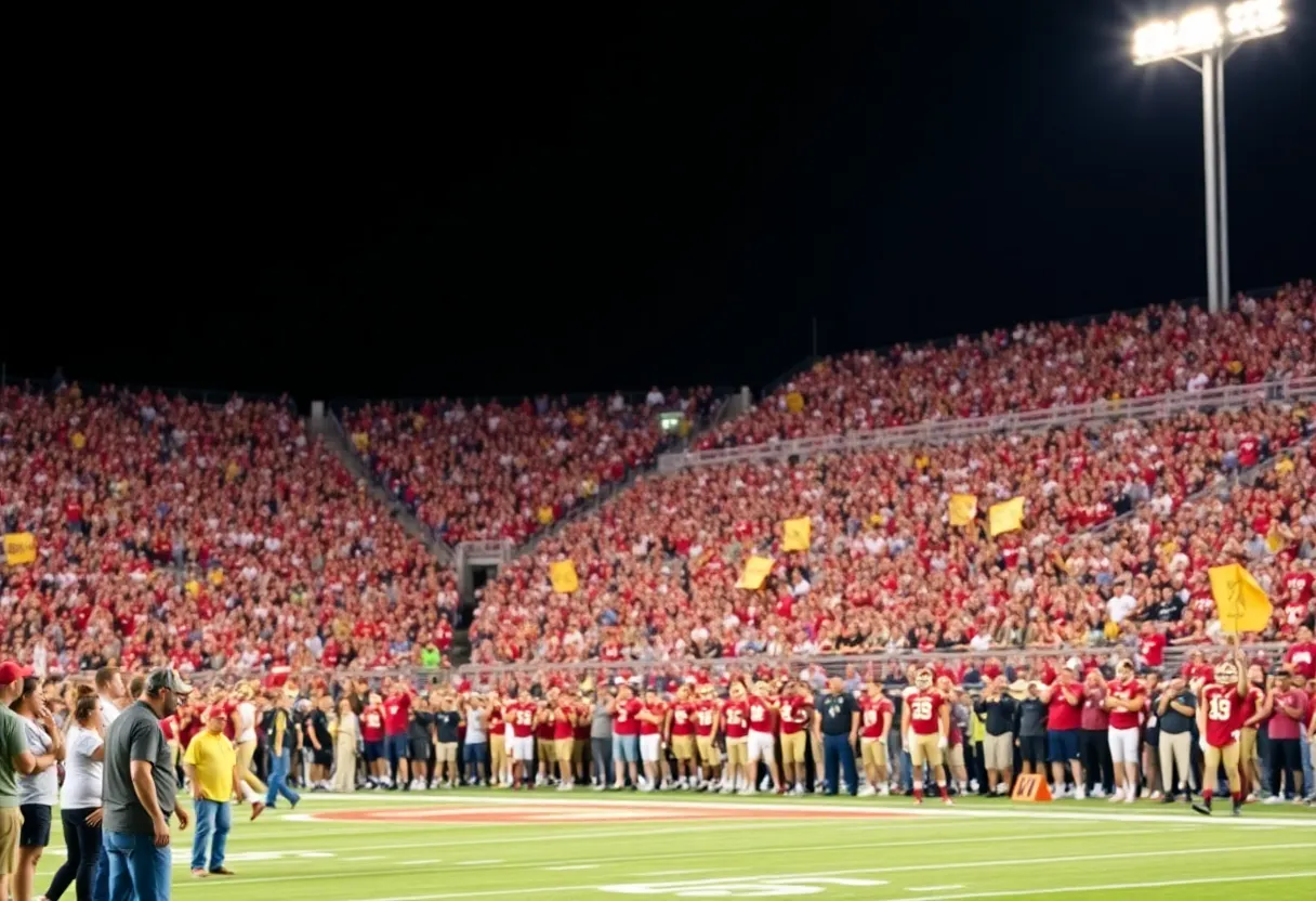 Excited Florida State University football fans showing team spirit