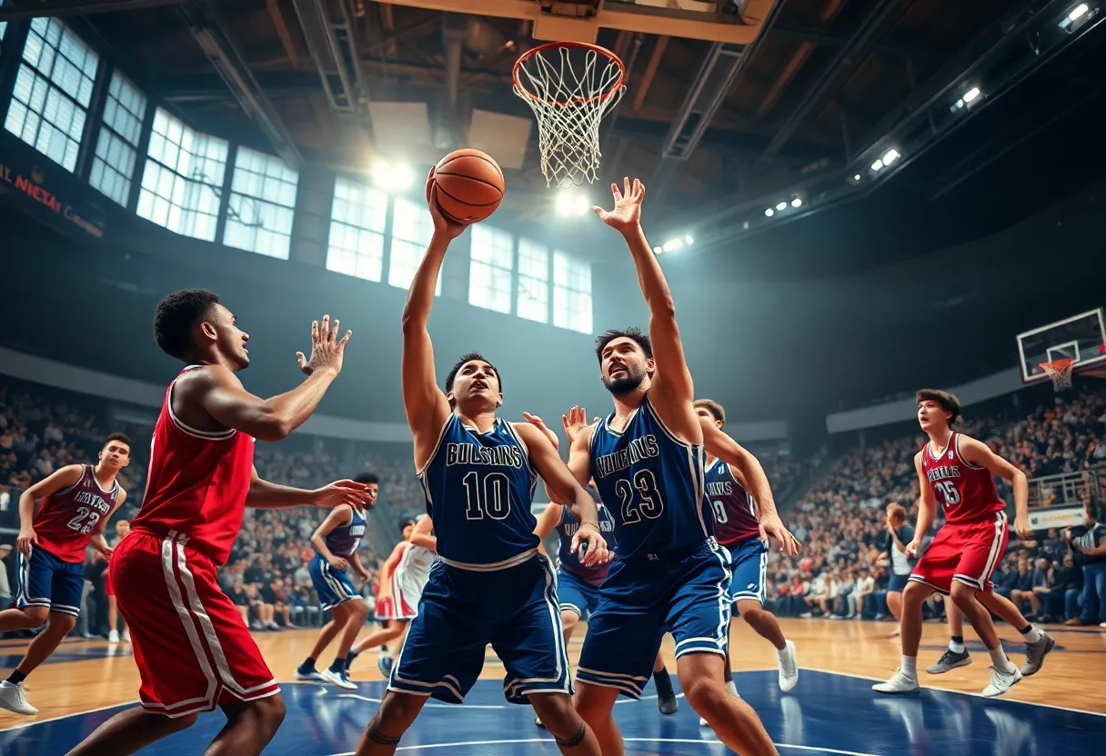 Gamecocks playing against Longhorns in a thrilling basketball match