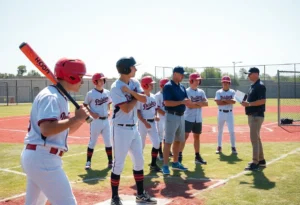 High school athletes practicing baseball, demonstrating skill and talent in South Carolina.
