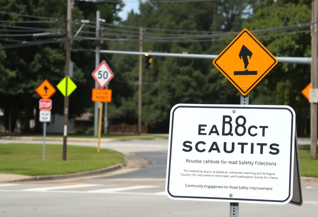 Traffic safety sign in Kershaw County, SC