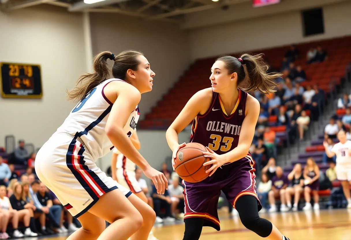 Lady Dogs basketball team in action during a game