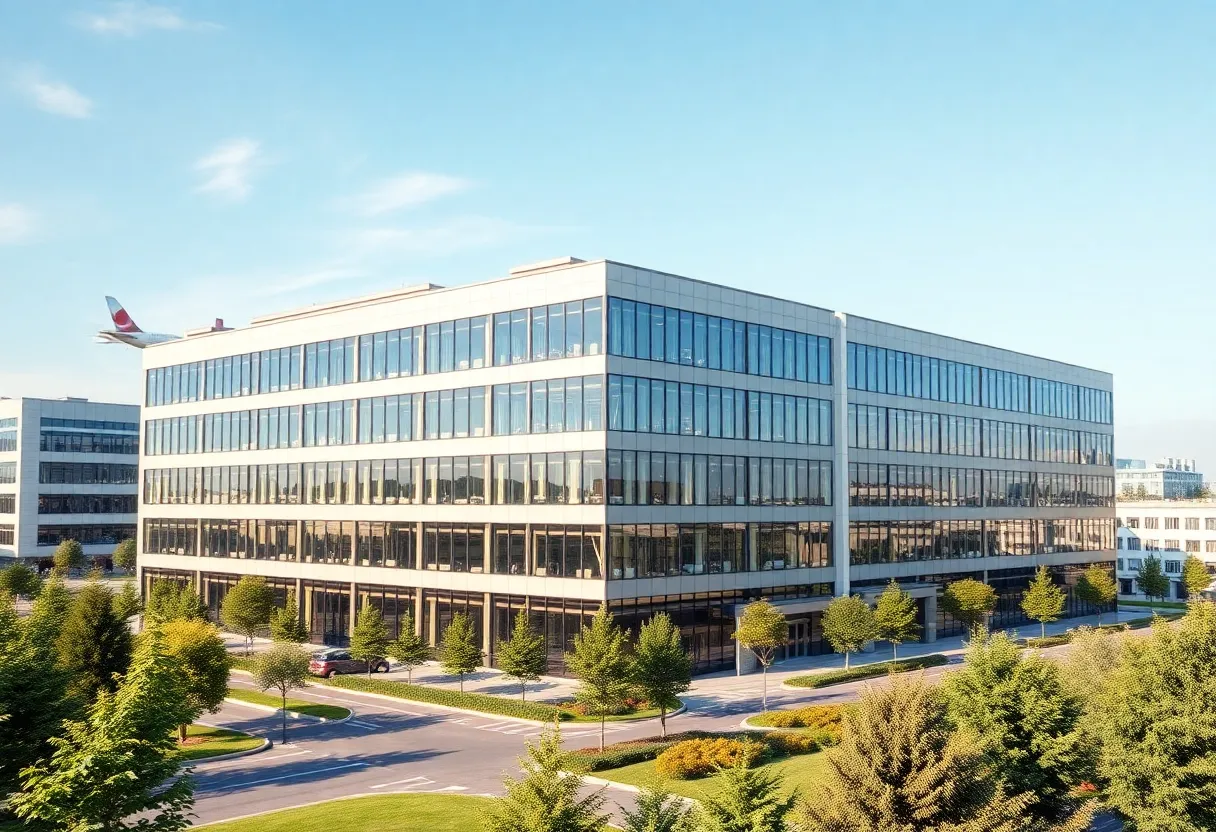 Exterior view of PSA Airlines new headquarters in Charlotte