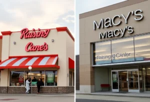 A visual representation of Raising Cane's burgeoning presence and Macy's declining footprint in Rock Hill's retail landscape.