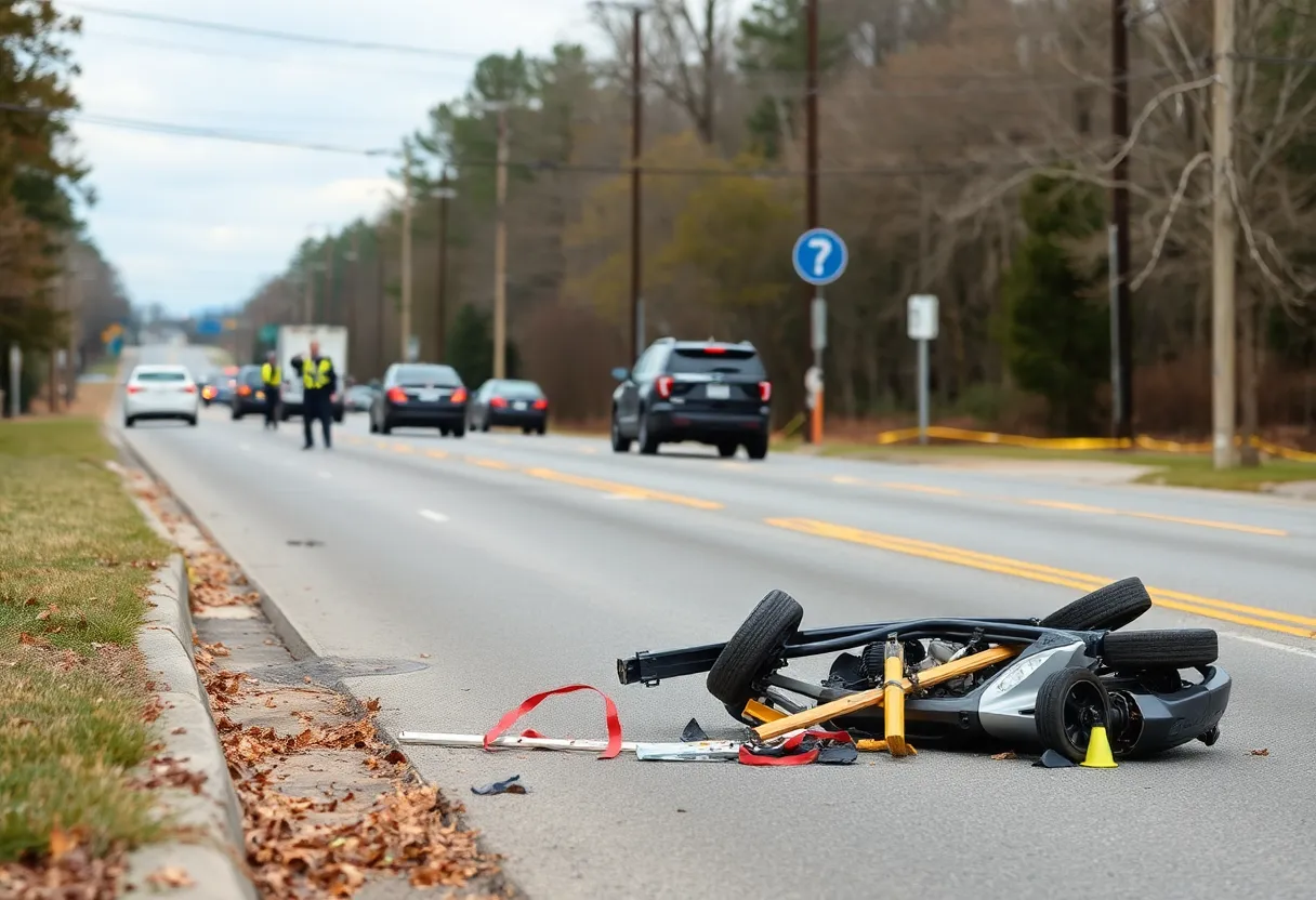 Scene of a hit-and-run accident in Rock Hill