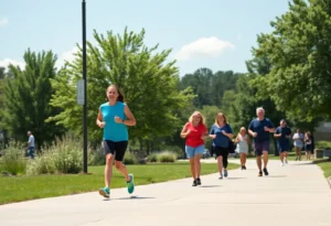 Residents enjoying clear sunny weather in Rock Hill, SC on New Year's Day.