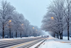 Snowfall in Rock Hill, SC