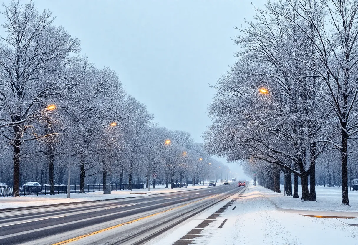 Snowfall in Rock Hill, SC