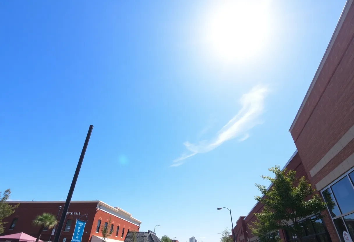 Bright sunny day in Rock Hill, South Carolina