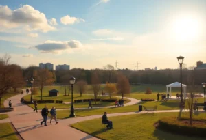 People enjoying the sunny weather in Rock Hill, SC, on January 7, 2026.