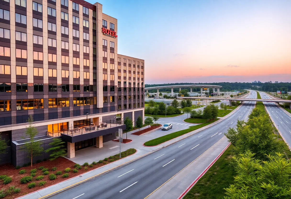 Render of the new upscale hotel development in Rock Hill, SC.