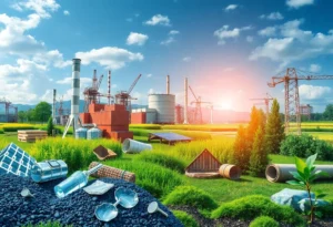 Illustration of SMX's innovative sustainable practices and material verification technologies.