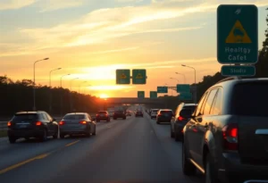 Highway scene in South Carolina highlighting road safety issues.