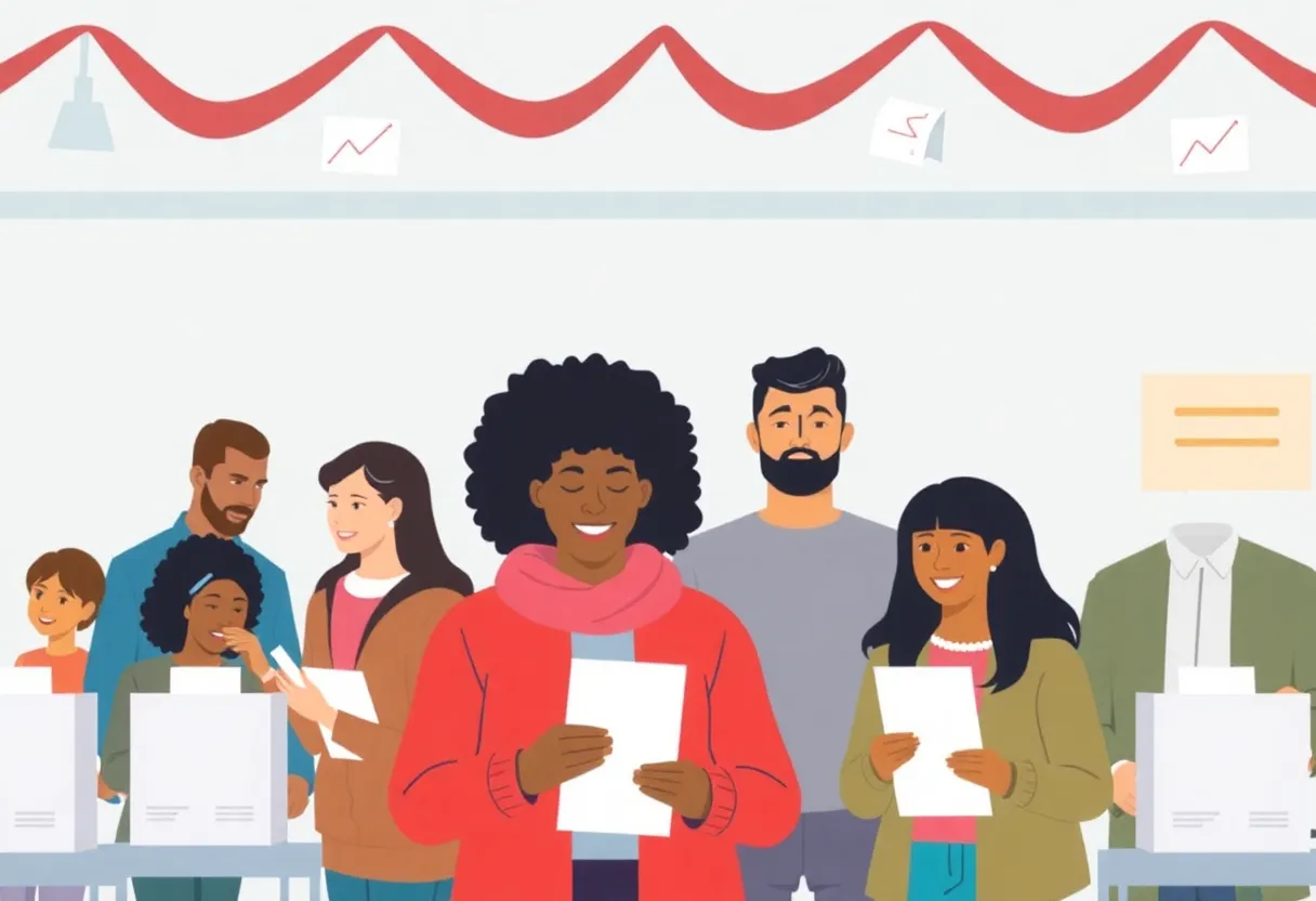 Voters engaging in the election process in South Carolina.