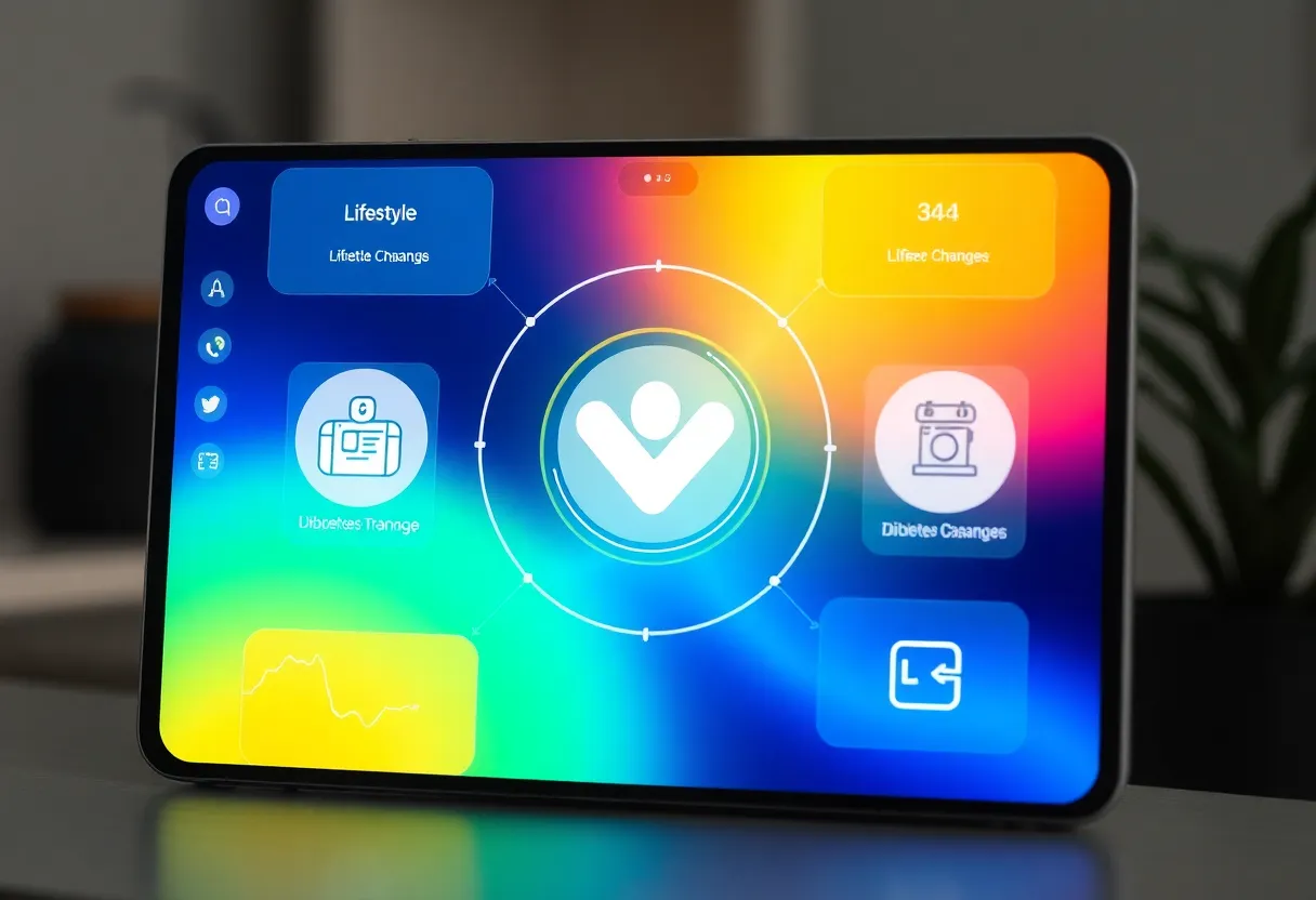 Visual representation of the Vynleads Wellness Platform interface with lifestyle management features.