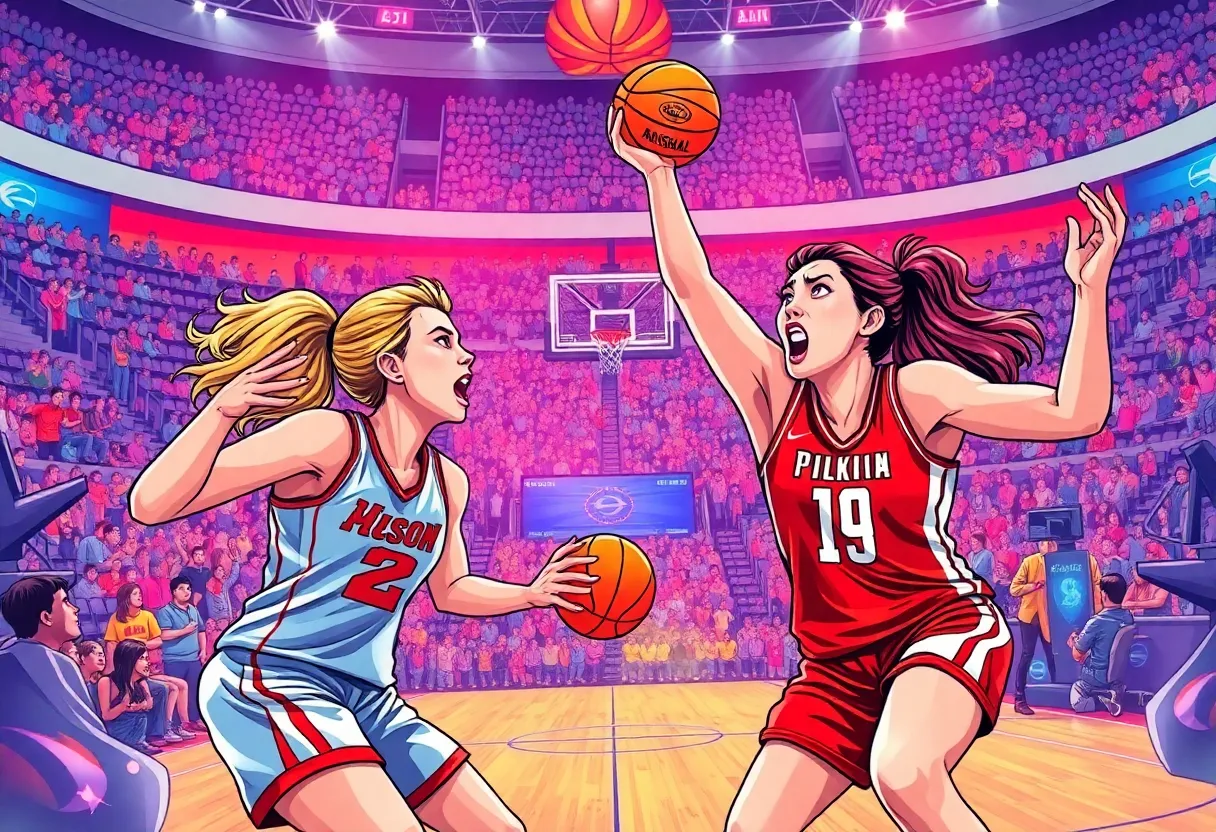 Winthrop Eagles vs. Radford Highlanders in a women's basketball game.