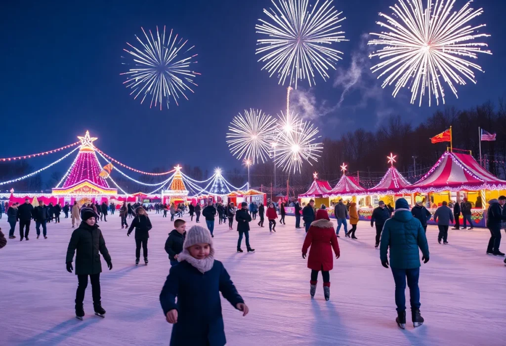 Families enjoying winter activities at the Wisconsin Union Winter Carnival