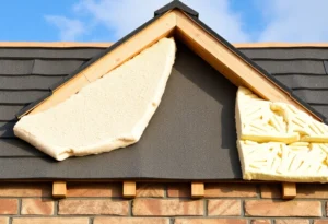Different types of roof insulation materials stacked for comparison.