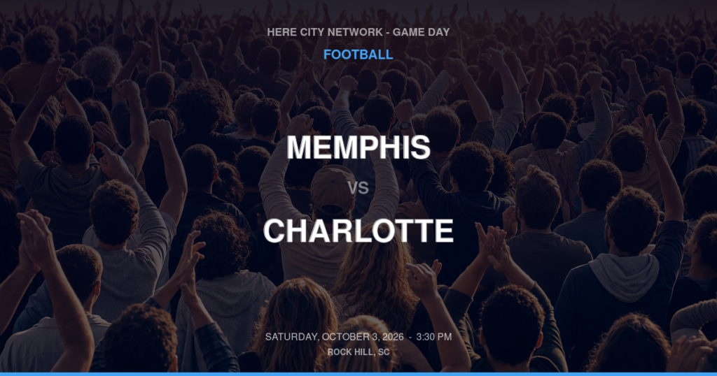 Memphis vs. Charlotte — Football Game Day — Charlotte, NC — Oct 3, 2026