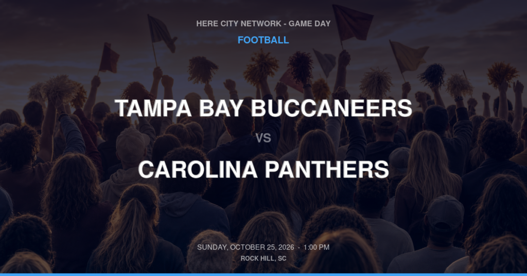 Tampa Bay Buccaneers vs. Carolina Panthers — Football Game Day — Charlotte, NC — Oct 25, 2026